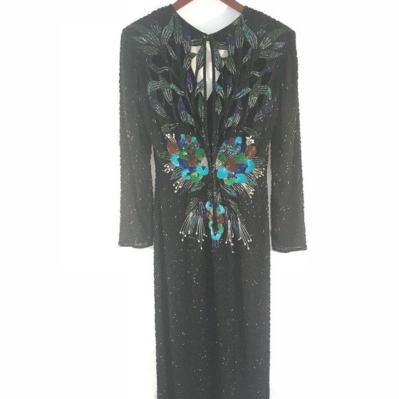 Vintage 80,s Riazee Lillie Rubin Silk Dress - Picture 2 of 8
